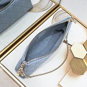 Lady Dior Pouch with Chain Cloud Blue 27×12×5cm - 4