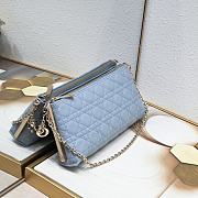 Lady Dior Pouch with Chain Cloud Blue 27×12×5cm - 3