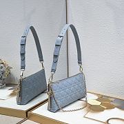 Lady Dior Pouch with Chain Cloud Blue 27×12×5cm - 2