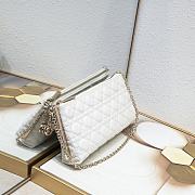 Lady Dior Pouch with Chain White  27×12×5cm - 4