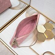 Lady Dior Pouch with Chain Pink 27×12×5cm - 5