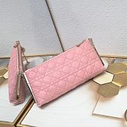 Lady Dior Pouch with Chain Pink 27×12×5cm - 3