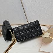 Dior Caro Pouch With Chain Black 20 x 11.5 x 3.5cm - 4