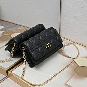 Dior Caro Pouch With Chain Black 20 x 11.5 x 3.5cm - 3