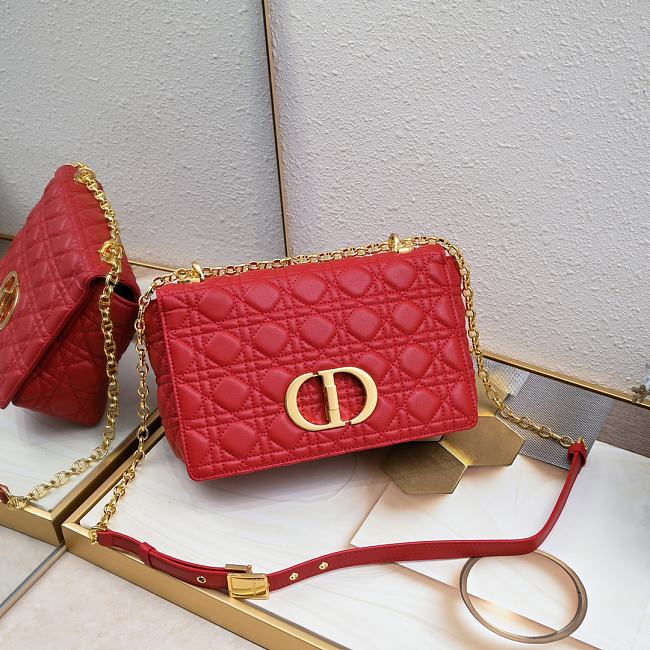 Dior Caro Red Bag 28cm - 1