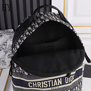 Dior Trotter Canvas Backpack Black Navy 35x15x42cm - 5