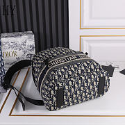 Dior Trotter Canvas Backpack Black Navy 35x15x42cm - 4