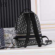 Dior Trotter Canvas Backpack Black Navy 35x15x42cm - 3