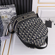 Dior Trotter Canvas Backpack Black Navy 35x15x42cm - 2