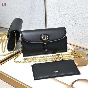 Dior Bobby Pouch With Chain Black 21.5x12x4cm