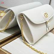 Dior Bobby Pouch With Chain White 21.5x12x4cm - 5