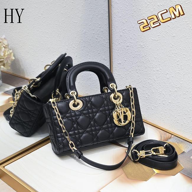 Dior Lady D-Joy Bag Black 22*6*12cm - 1