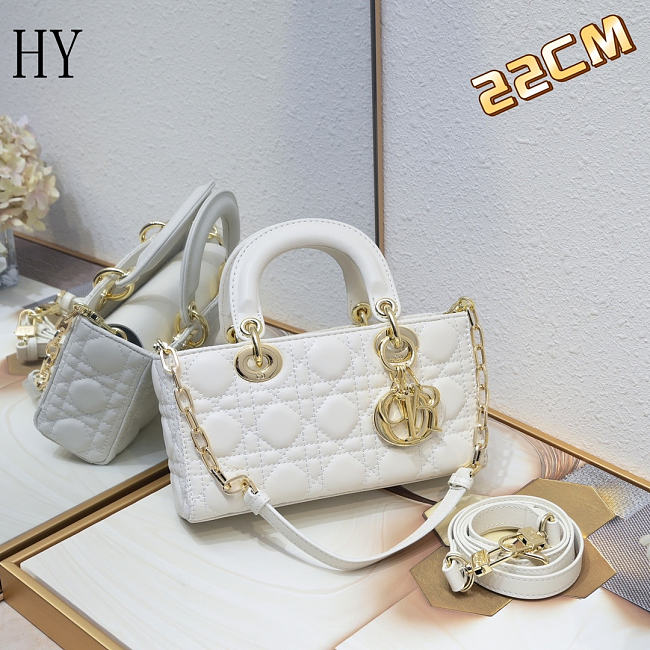 Dior Lady D-Joy Bag White 22*6*12cm - 1