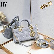 Dior Lady D-Joy Bag Grey 22*6*12cm - 1