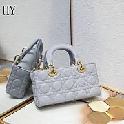 Dior Lady D-Joy Bag Grey 22*6*12cm - 4