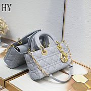 Dior Lady D-Joy Bag Grey 22*6*12cm - 3