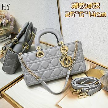 Dior Lady D-Joy Bag Grey 26*6*14cm