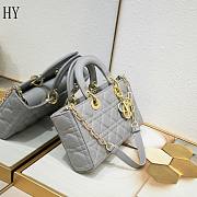 Dior Lady D-Joy Bag Grey 26*6*14cm - 3