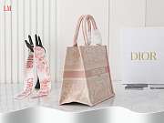 Dior Book Tote Pink Toile De Jouy Embroidery 26.5 x 21x14 cm - 5