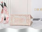 Dior Book Tote Pink Toile De Jouy Embroidery 26.5 x 21x14 cm - 3