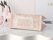 Dior Book Tote Pink Toile De Jouy Embroidery 36 x 27.5x16.8 cm - 2