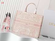 Dior Book Tote Pink Toile De Jouy Embroidery 42 x 35x18.5 cm - 1