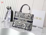 Dior Book Tote Black Toile De Jouy Embroidery 26.5 x 21x14 cm - 1