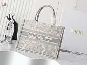 Dior Book Tote Grey Toile De Jouy Embroidery 36 x 27.5x16.8 cm - 1