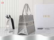 Dior Book Tote Grey Oblique Embroidery 36 x 27.5x16.8 cm - 4