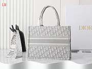 Dior Book Tote Grey Oblique Embroidery 36 x 27.5x16.8 cm - 3