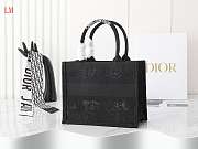 Dior Book Tote Black Toile de Jouy Soleil Macramé Embroidery 26.5 x 21x14 cm - 3