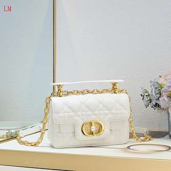 Dior Jolie Top Handle White Bag 19x12x6cm