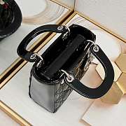 Lady Dior Patent Black Silver 17cm - 4