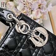 Lady Dior Patent Black Silver 17cm - 3