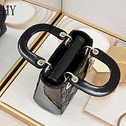 Lady Dior Patent Black Gold 17cm - 5