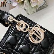 Lady Dior Patent Black Gold 17cm - 2