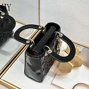 Lady Dior Patent Black Gold 20cm - 5