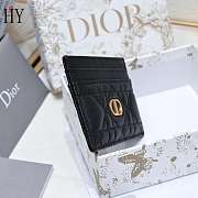 Dior Caro Freesia Card Holder Black 10.5x7.5x1cm - 3