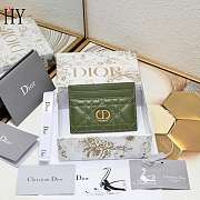 Dior Caro Freesia Card Holder Green 10.5x7.5x1cm - 1