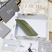 Dior Caro Freesia Card Holder Green 10.5x7.5x1cm - 4