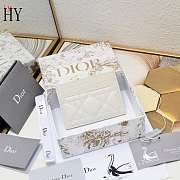 	 Dior Caro Freesia Card Holder White 10.5x7.5x1cm - 2