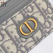 Dior 30 Montaigne Freesia Card Holder Grey Oblique 10.5*7.5*1cm - 2