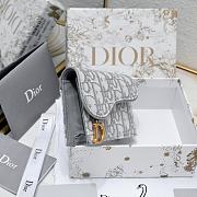 Dior Saddle Bloom Card Holder Gray Oblique 10.5x7x3cm - 5