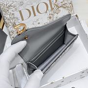 Dior Saddle Bloom Card Holder Gray Oblique 10.5x7x3cm - 3