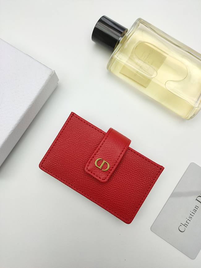 Dior 30 Montaigne 5-Gusset Card Holder Red 10.5*6*3cm - 1