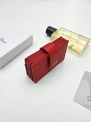 Dior 30 Montaigne 5-Gusset Card Holder Red 10.5*6*3cm - 5