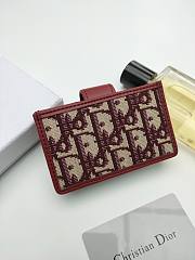 Dior 30 Montaigne 5-Gusset Card Holder Red Oblique 10.5*6*3cm - 3