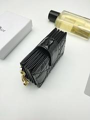 Lady Dior Jasmine Card Holder Patent Black 10.5*6*3cm - 5