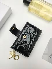 Lady Dior Jasmine Card Holder Patent Black 10.5*6*3cm - 3