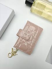 Lady Dior Jasmine Card Holder Patent Pink 10.5*6*3cm - 5